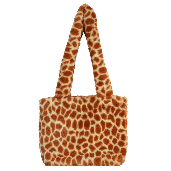 Plüsch Leopardenmuster Handtasche