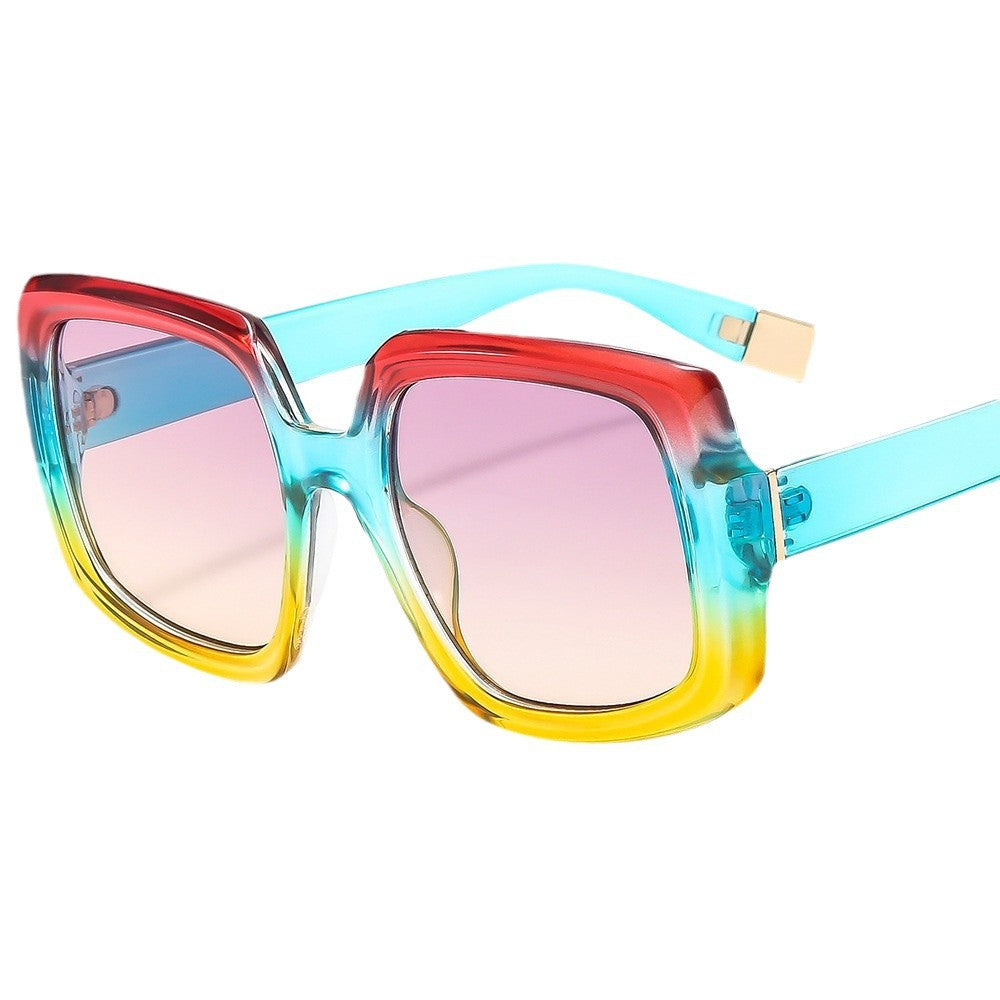 Damen modische Sonnenbrille mit auffälliger quadratischer Rahmenkonstruktion Karnz