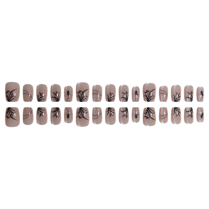 Elegante von der Natur inspirierte Press-On-Nagelkunst Karnz