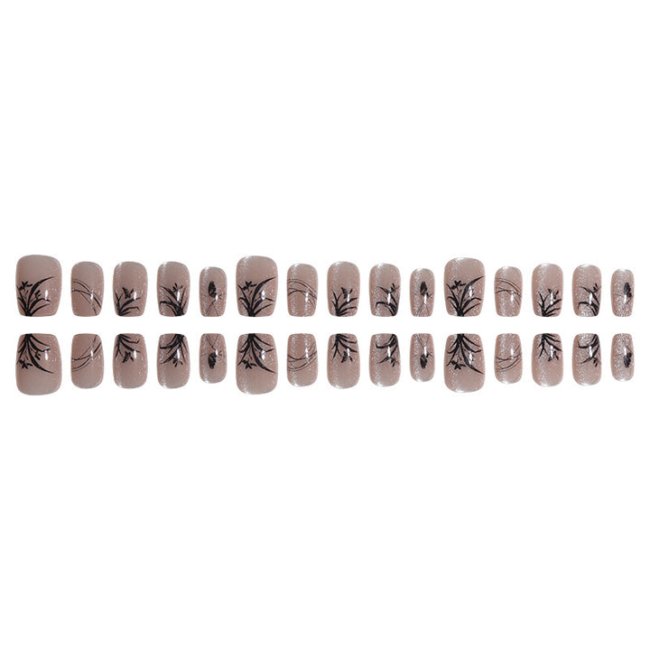 Elegante von der Natur inspirierte Press-On-Nagelkunst Karnz