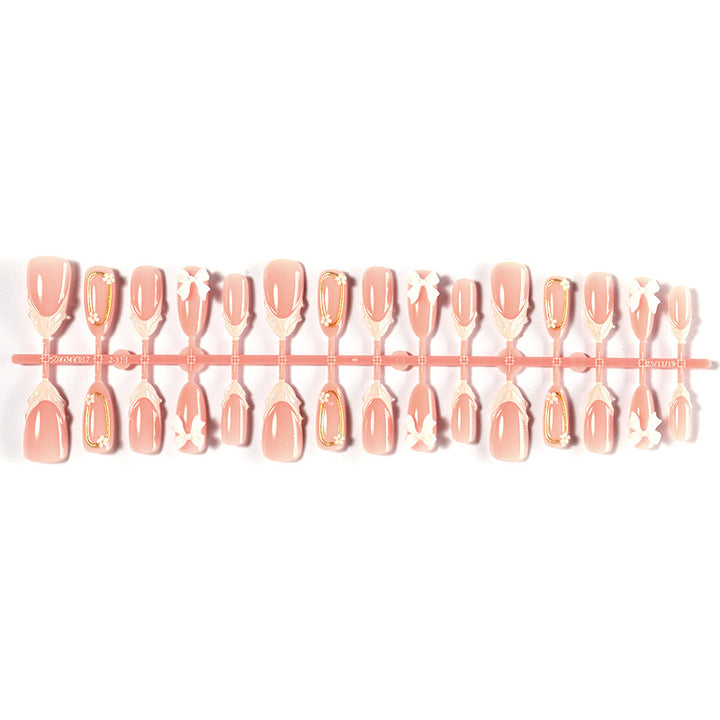Elegantes 3D Blüten Press-On Nagelkunst Set Karnz