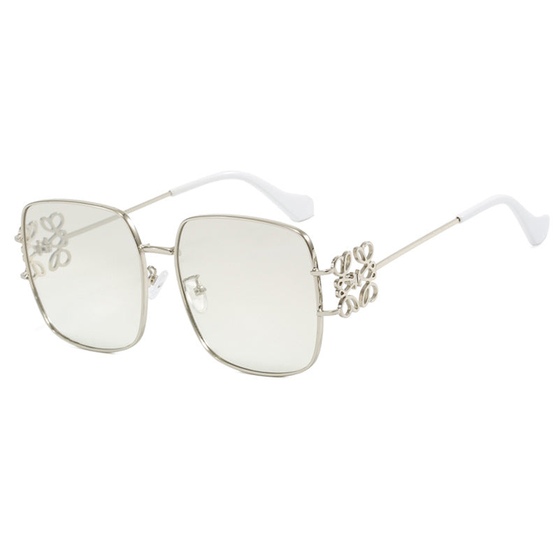 Damen quadratische Sonnenbrille mit filigranem Design und luxuriösem Metallrahmen Karnz