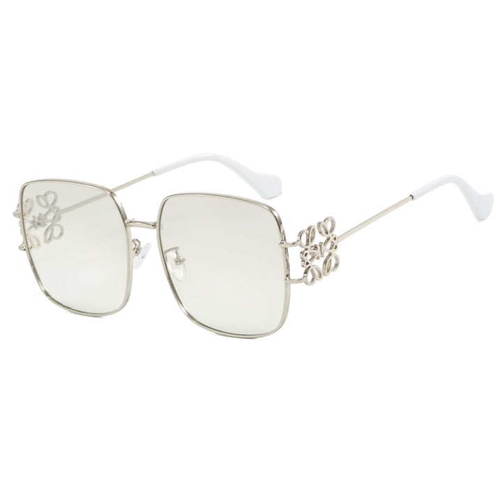 Damen quadratische Sonnenbrille mit filigranem Design und luxuriösem Metallrahmen Karnz
