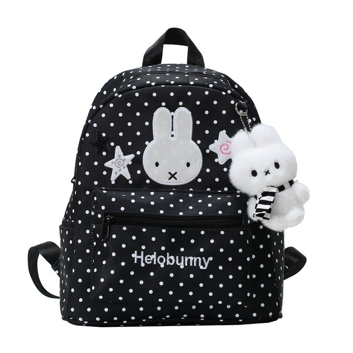 Polka-Dots Cartoon-Themen Rucksack mit Plüsch Charm Karnz