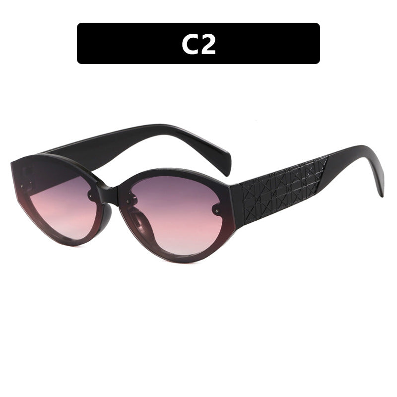 Damen extravagante Cat-Eye Sonnenbrille mit strukturiertem Rahmen Karnz