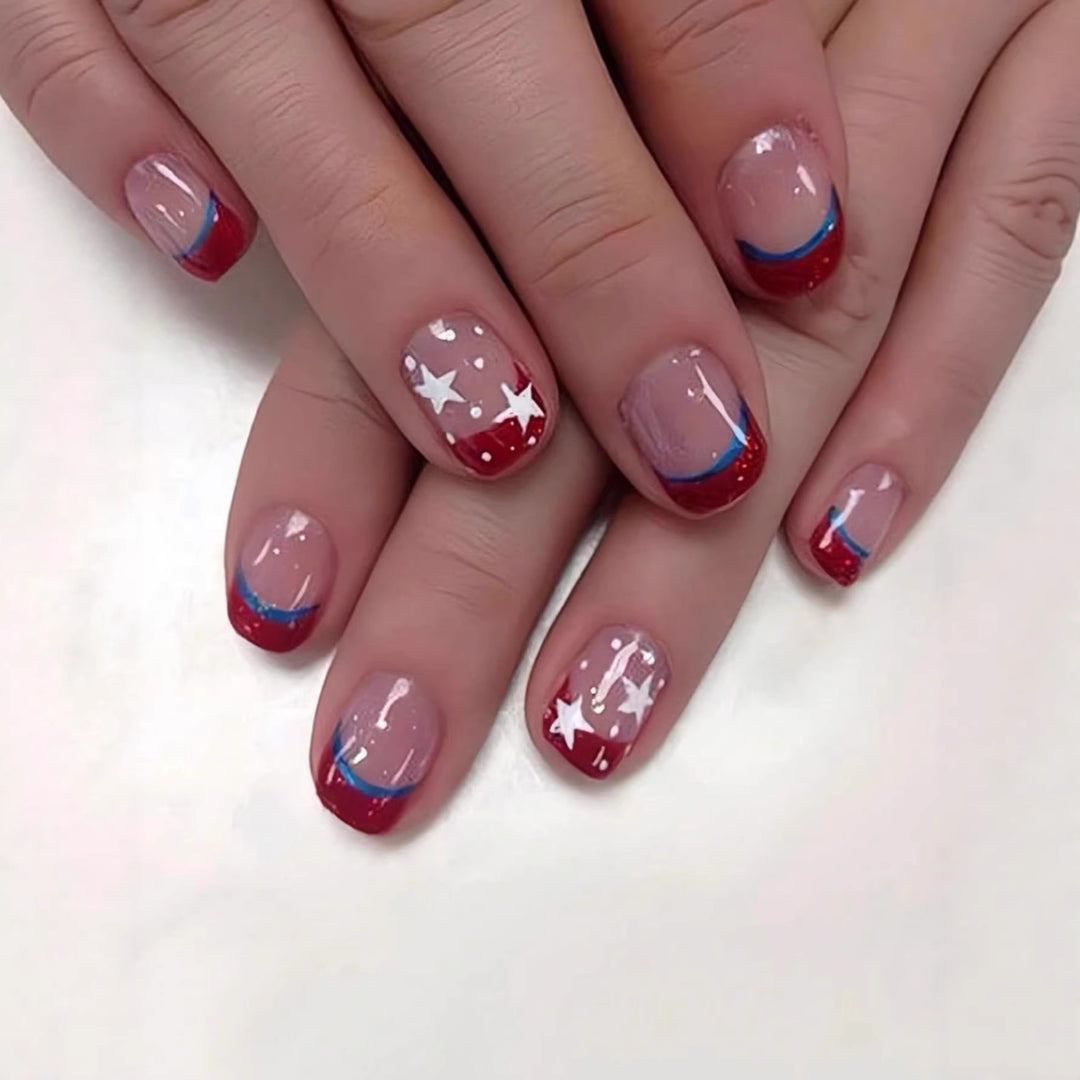 Patriotische Gel-Nagelkunstverlängerungen Karnz