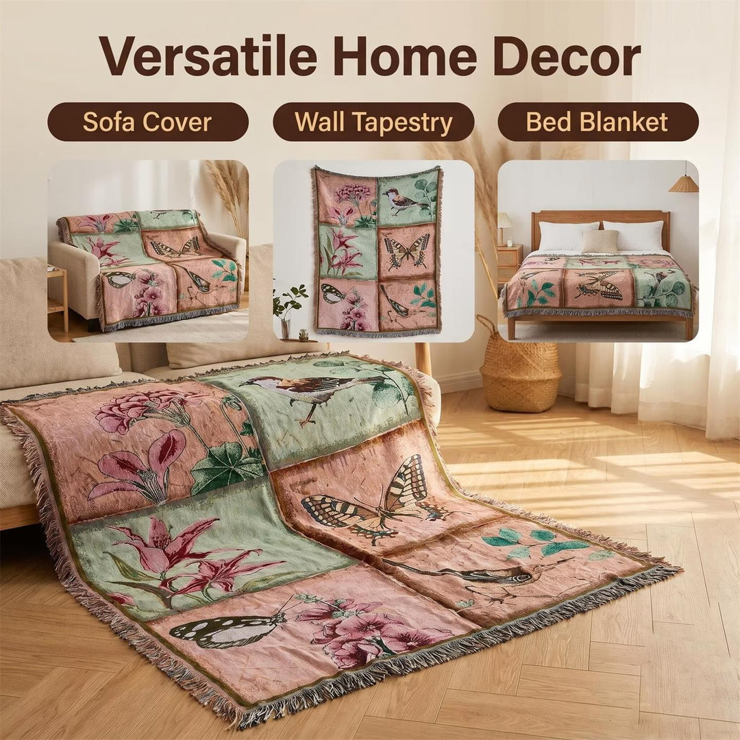 Vintage Floral Decorative Throw Decke