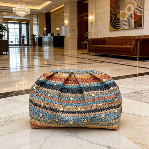 WoHandgefertigte Bohemian Häkel Tasche Karnz