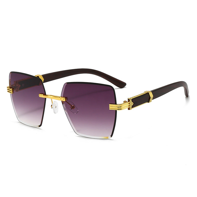 Damen extravagante quadratische Sonnenbrille mit goldenen Akzenten Karnz