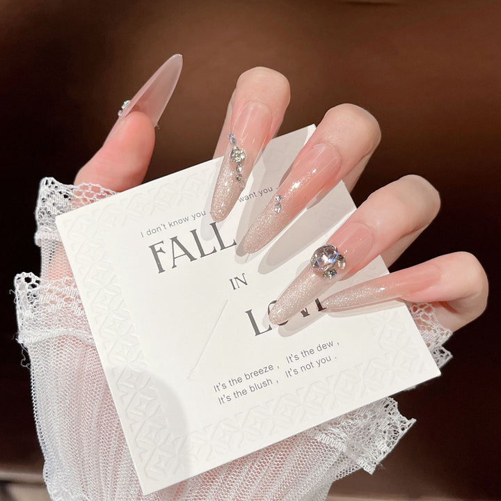 Luxuriöse mit Strass verziehene Stiletto Press-On Nägel Karnz