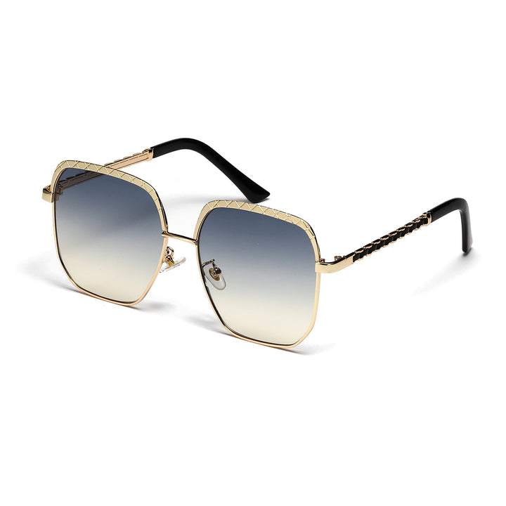 Damen modische oversized Sonnenbrille im geometrischen Design Karnz