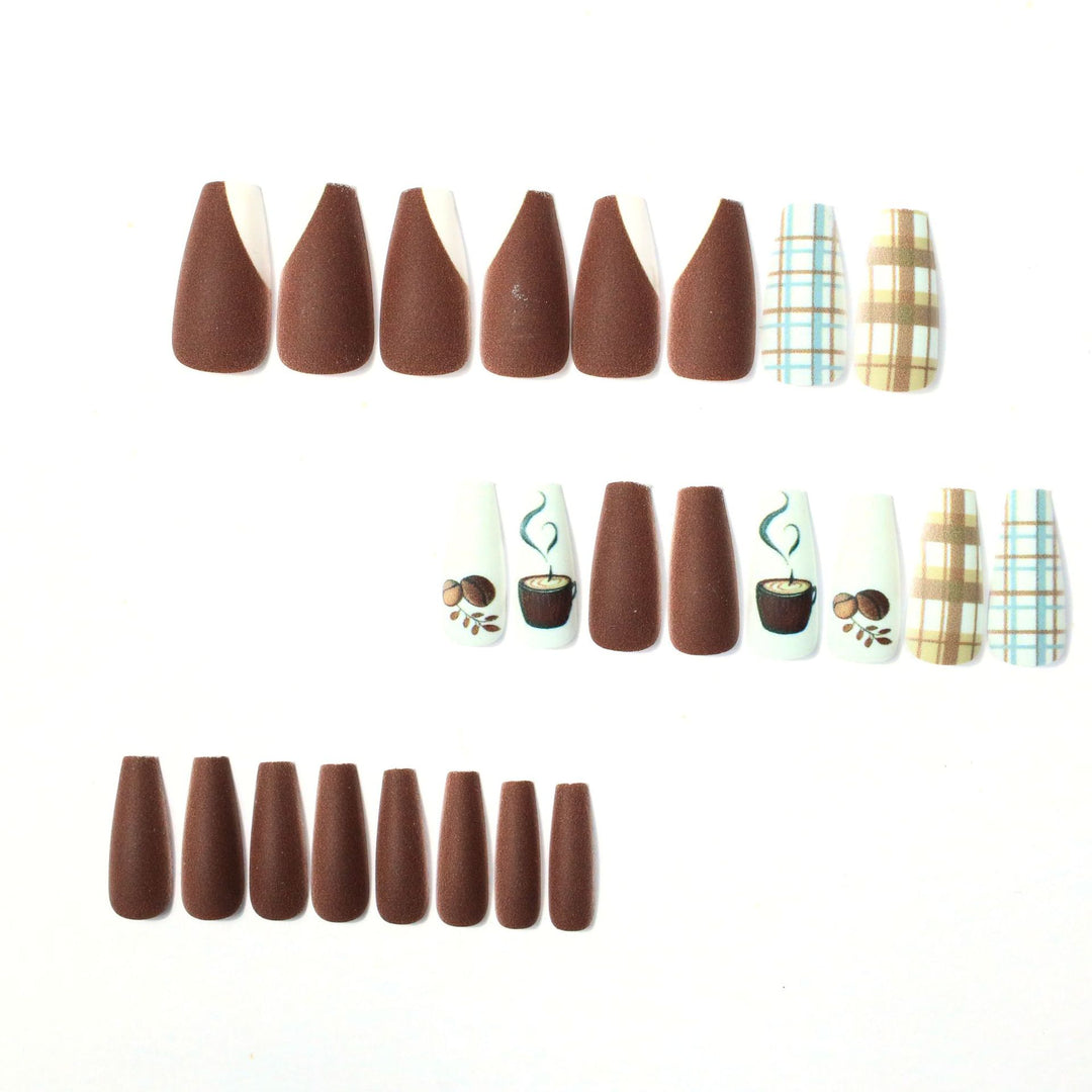 Kreatives Kaffee-Themen Nagelkunstset Karnz