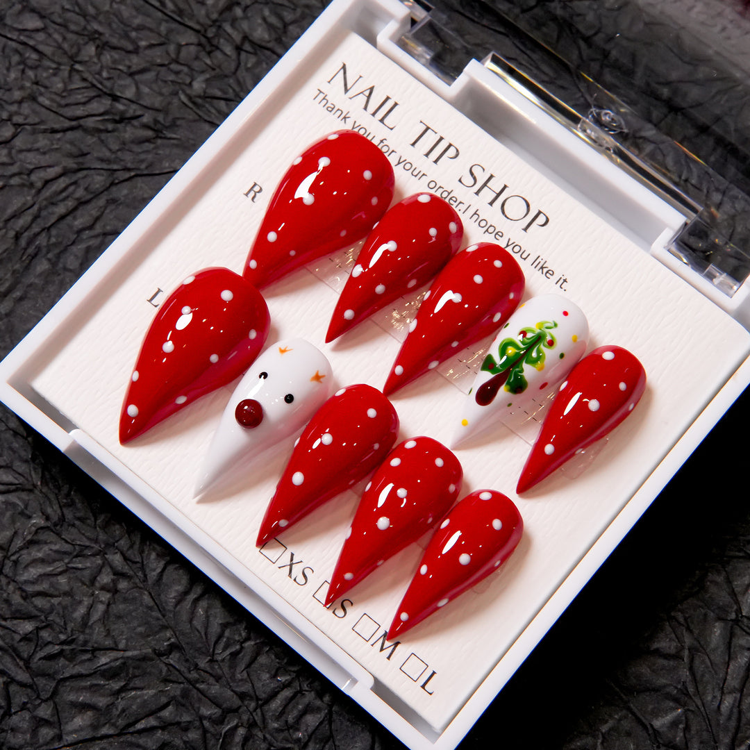 Festive Stiletto Press-On-Nagelset