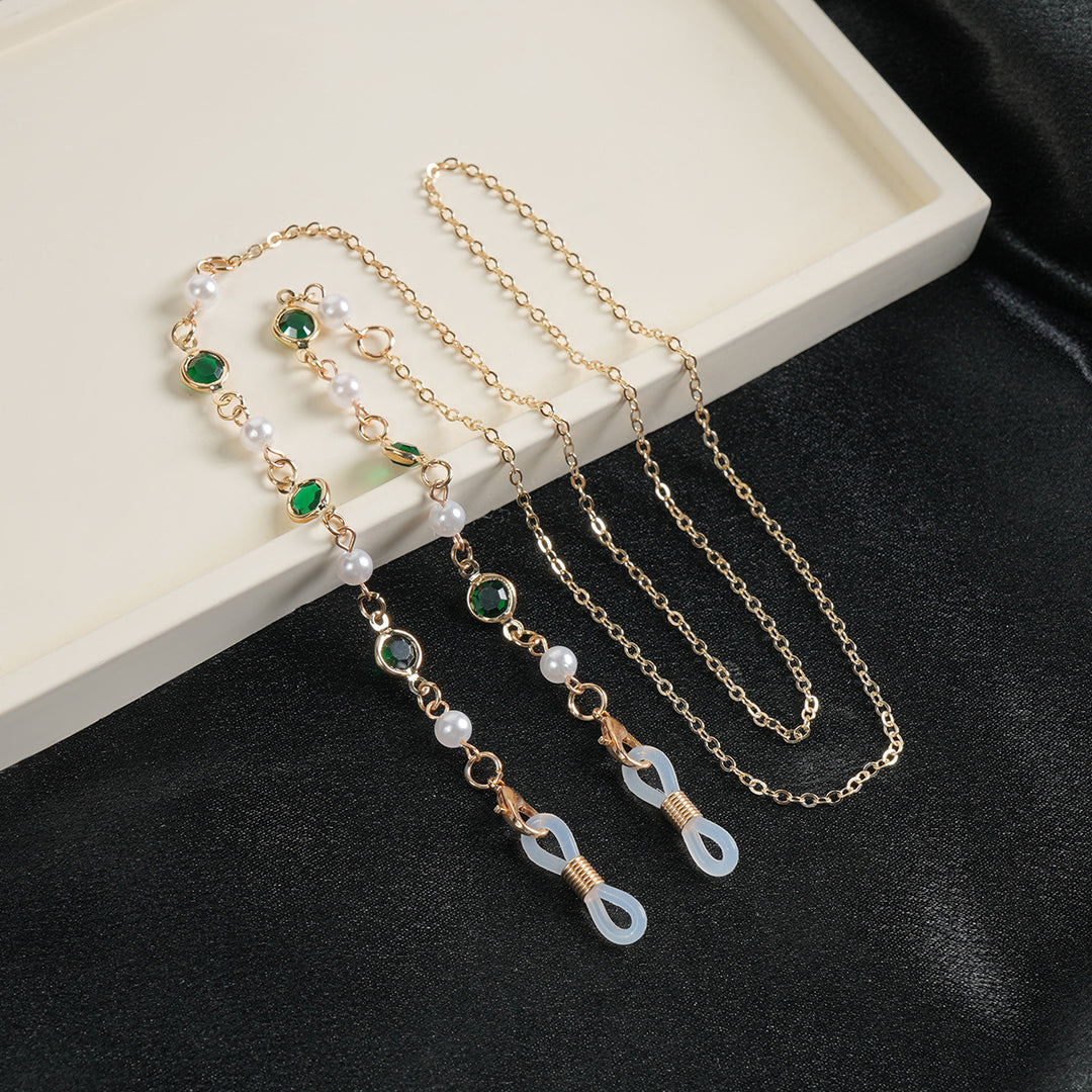 Elegante Edelstein Sonnenbrillen Kette Karnz