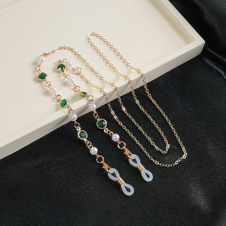 Elegante Edelstein Sonnenbrillen Kette Karnz