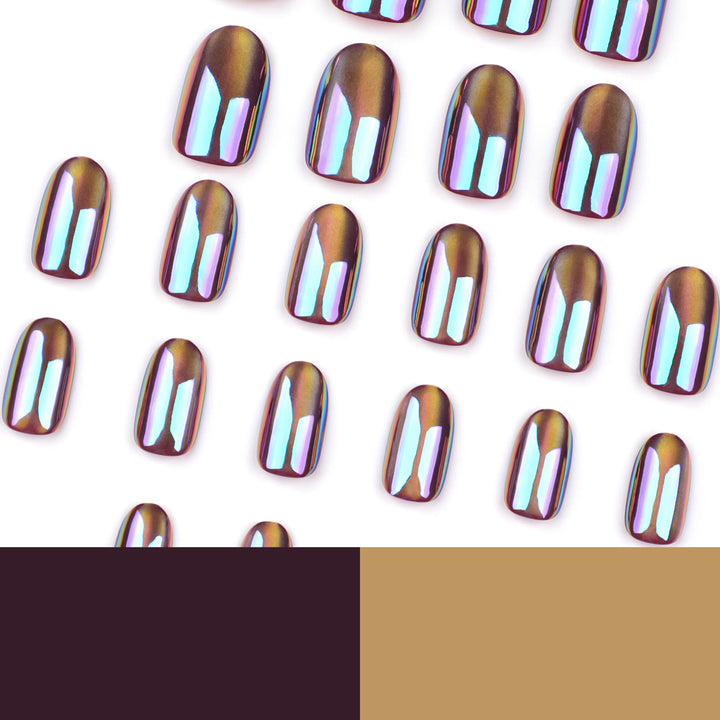 Glänzende Nagelkunst mit holografischem Effekt Karnz
