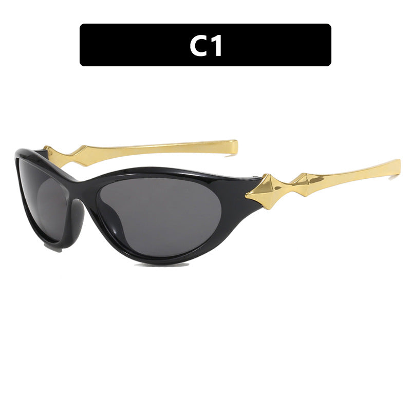 Damen Sonnenbrille im eleganten Retro-Stil mit auffälligen Gläsern Karnz