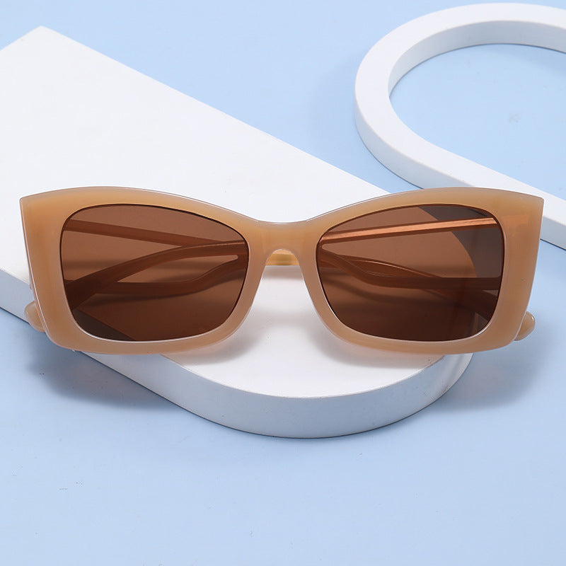 Damen trendige geometrische Sonnenbrille mit eckigem Rahmen Karnz
