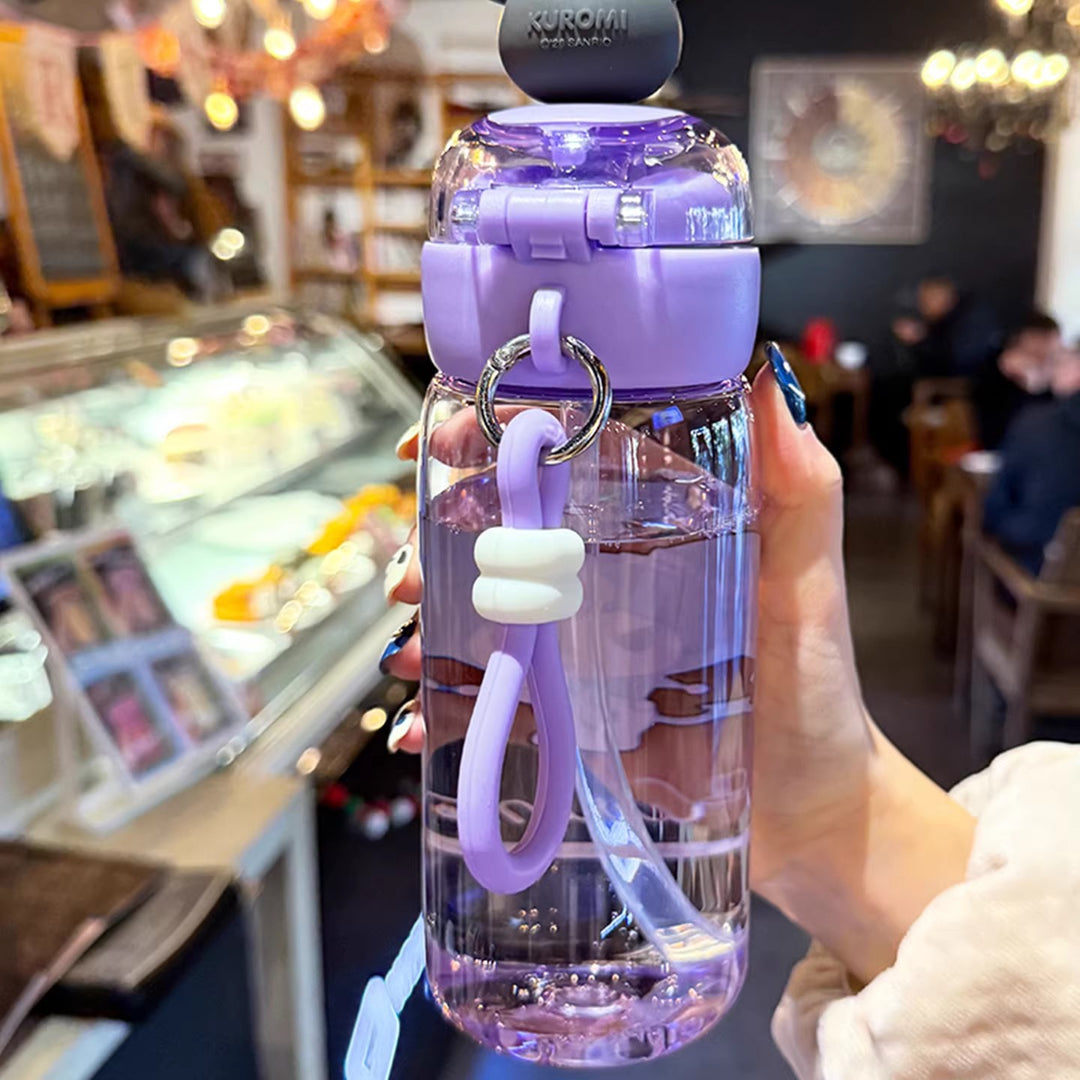 Damen Trinkflasche mit interaktivem Deckel und süßem Charakterdesign Karnz