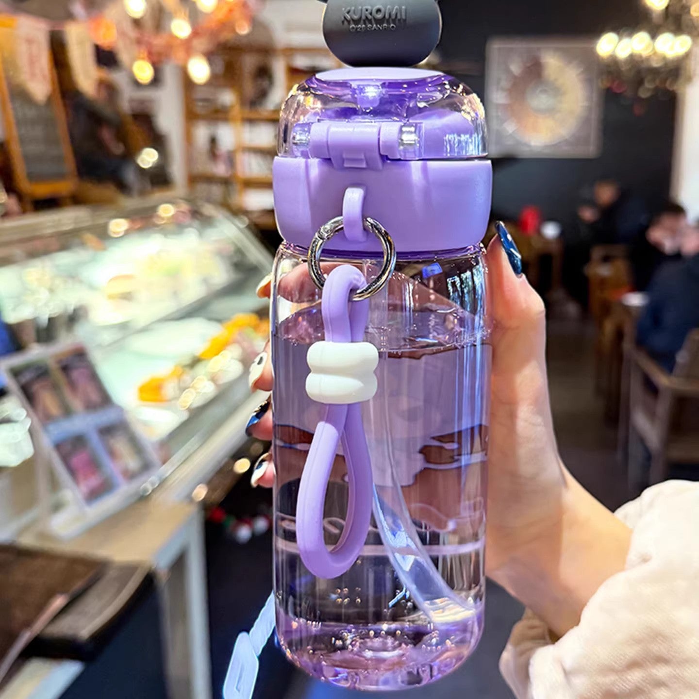Damen Trinkflasche mit interaktivem Deckel und süßem Charakterdesign Karnz