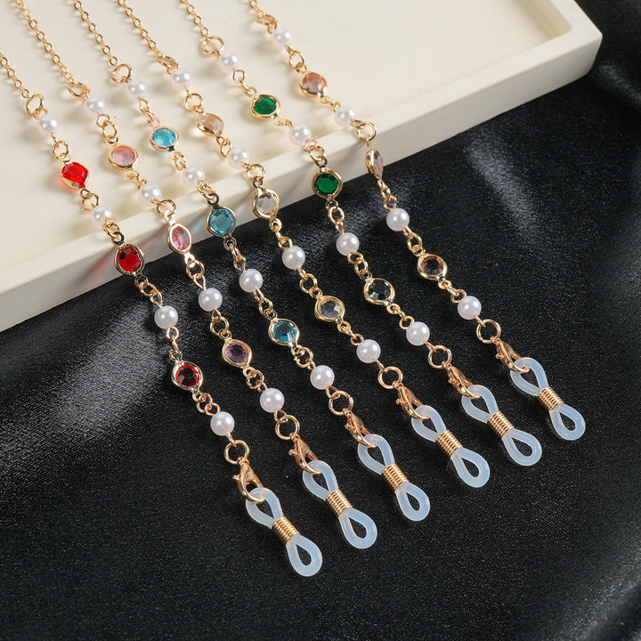 Elegante Edelstein Sonnenbrillen Kette Karnz