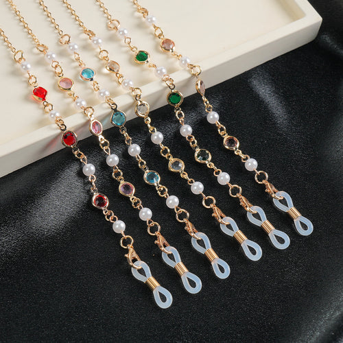 Elegante Edelstein Sonnenbrillen Kette Karnz