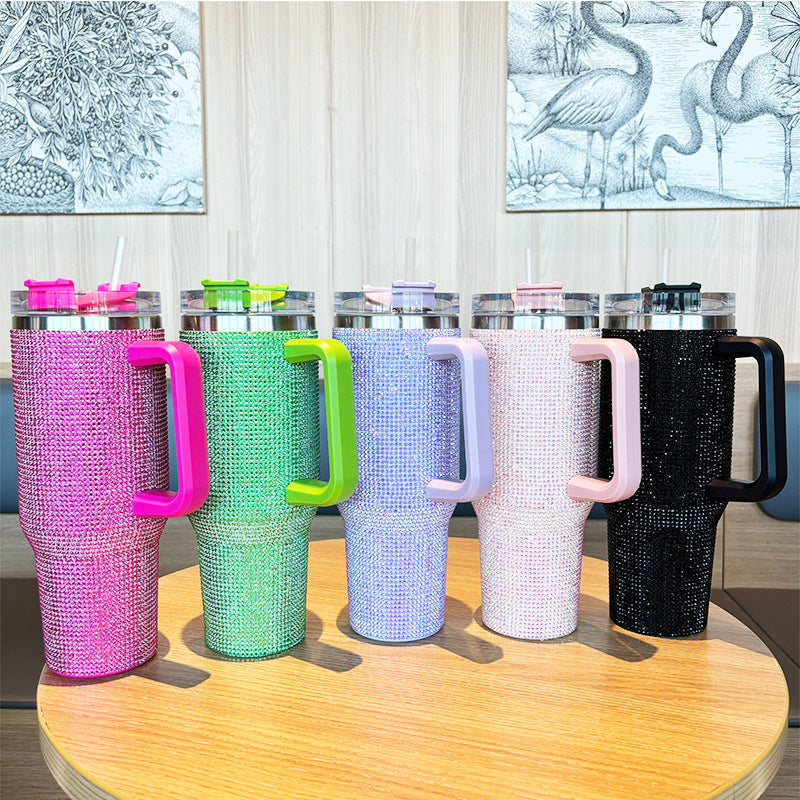 Damen Glitzernde Trinkflasche mit großem Volumen und ergonomischem Griff Karnz