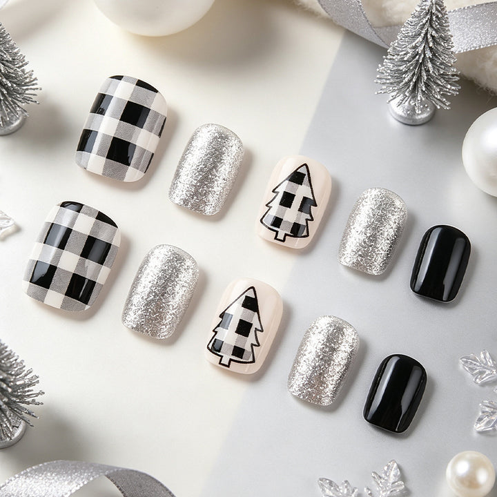 Festliches Nagelkunst-Kit mit Feiertagsbaum-Designs Karnz