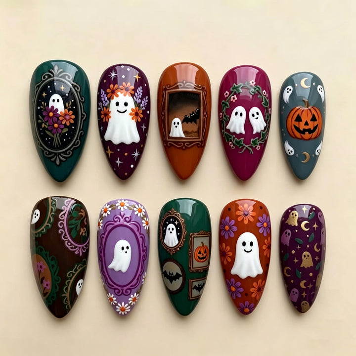 Halloween-Themen Dekorative Press-On Nagelset Karnz