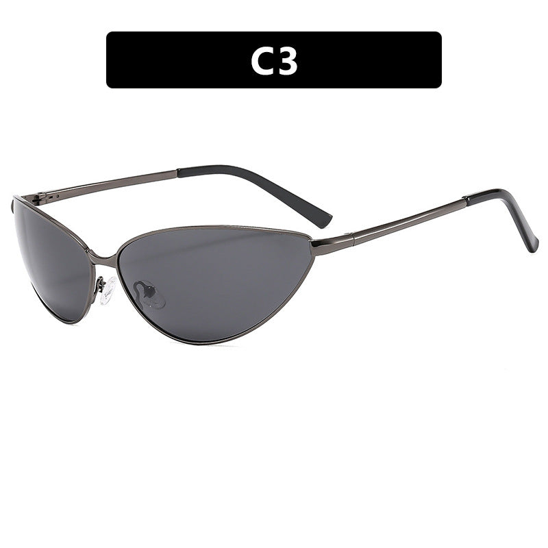 Damen Cat-Eye Sonnenbrille mit modischem Metallrahmen Karnz