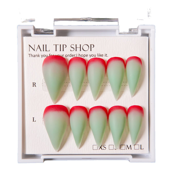 Stiletto Press-On Nail Set mit Ombre-Spitzen-Design