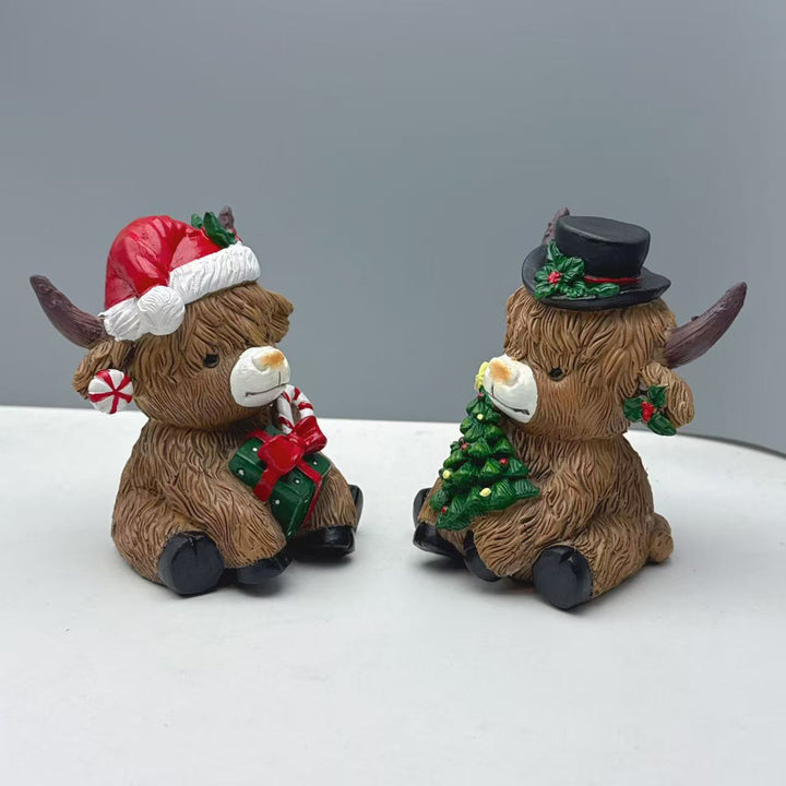 Dekorative Highland Cow Figur Karnz