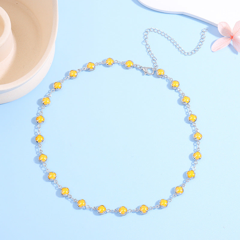 Floral Charm Choker Halskette Karnz 1788164322