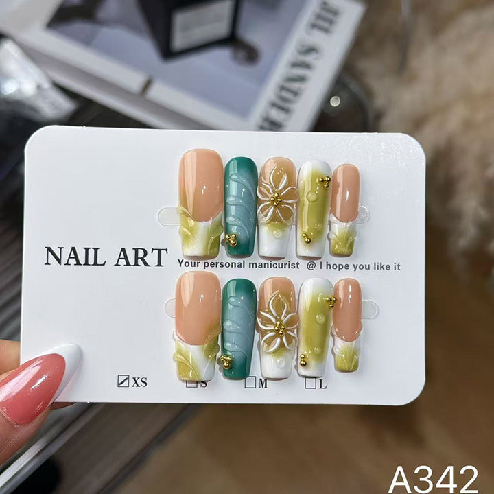 Floral Akzent Press-On Nagelkunst Set