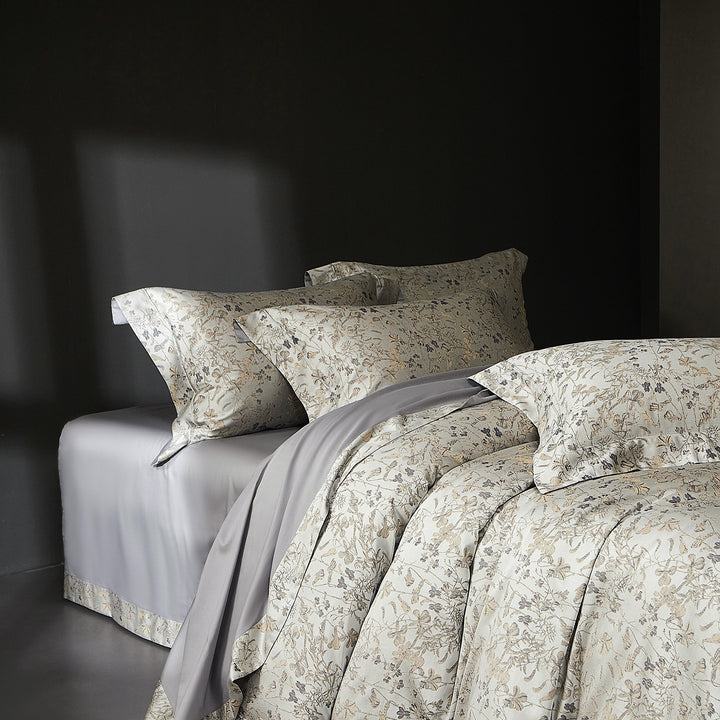 Jacquard Floral Sateen Bettbezug-Set mit Kissenbezügen