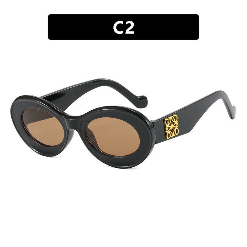 Damen elegante geschwungene Sonnenbrille Karnz