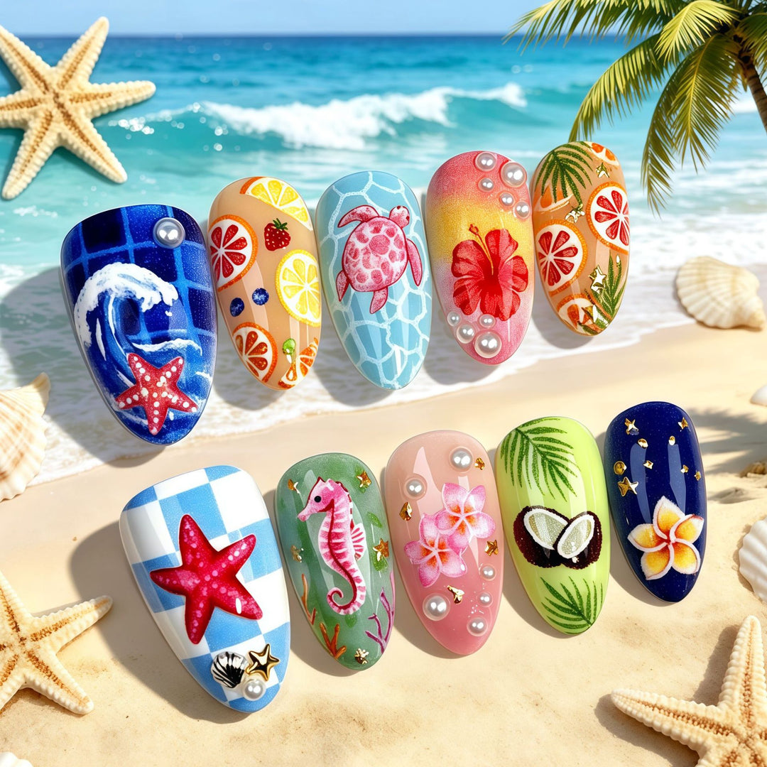 Kreative Themen Press-On Nagelkunst Kollektion