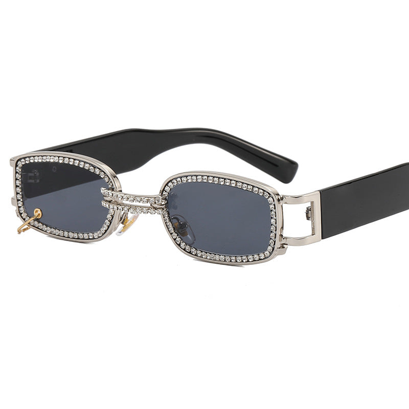 Damen modische Sonnenbrille mit funkelndem Kristallrahmen Karnz