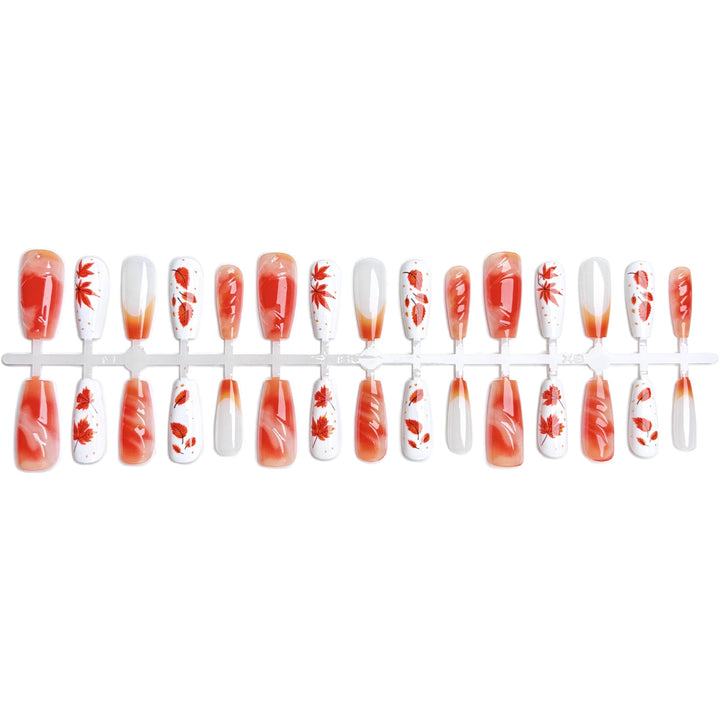 Saisonale Blumendruck-Press-On-Nagelset