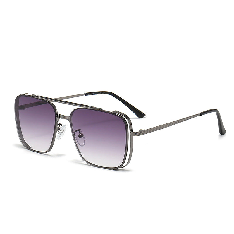 Damen modische quadratische Sonnenbrille mit elegantem Metallrahmen Karnz