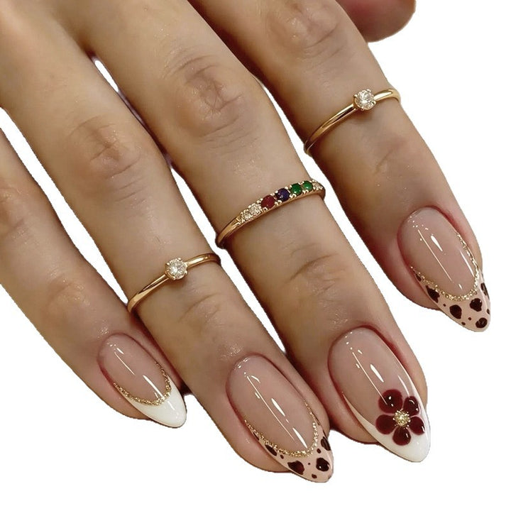 Elegante Floral Rhinestone Ring Set Karnz