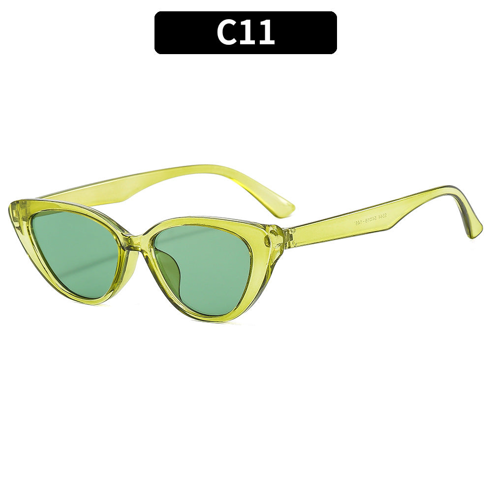 Retro Katzenaugen-Sonnenbrille mit Tierdruck-Rahmen