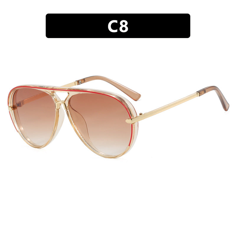 Damen modische Piloten-Sonnenbrille mit eleganten Metallakzenten Karnz