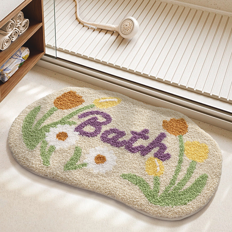 Florales Muster Badezimmerteppich