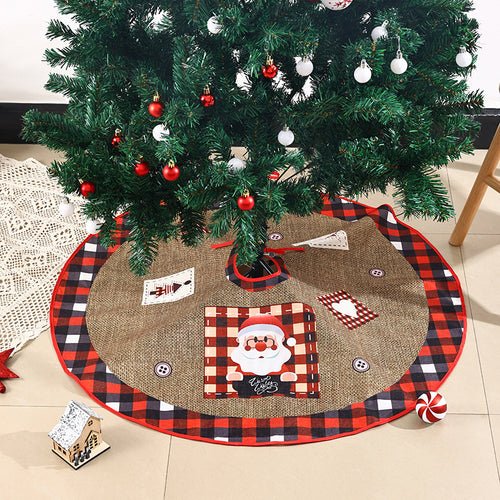 Weihnachtsbaumdecke aus Jute mit festlichem Weihnachtsmann-Motiv Karnz