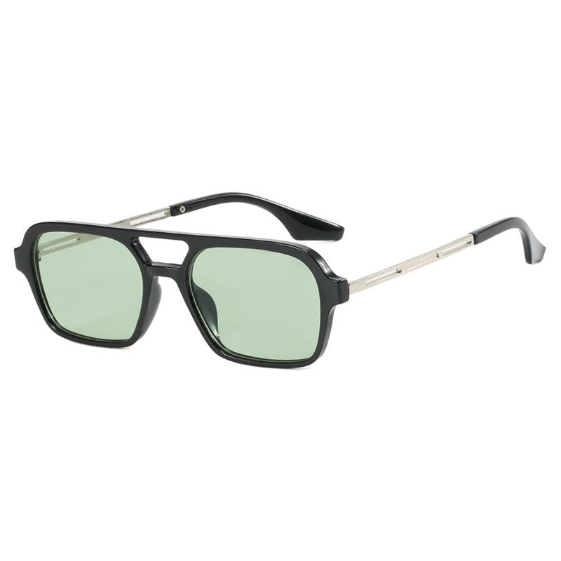 Damen auffällige quadratische Sonnenbrille mit transparentem Rahmen Karnz