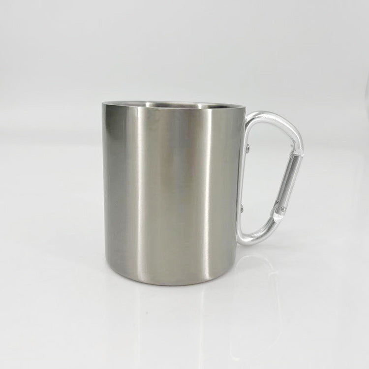 Damen Hochwertige Edelstahl Trinkbecher mit Karabinergriff Karnz