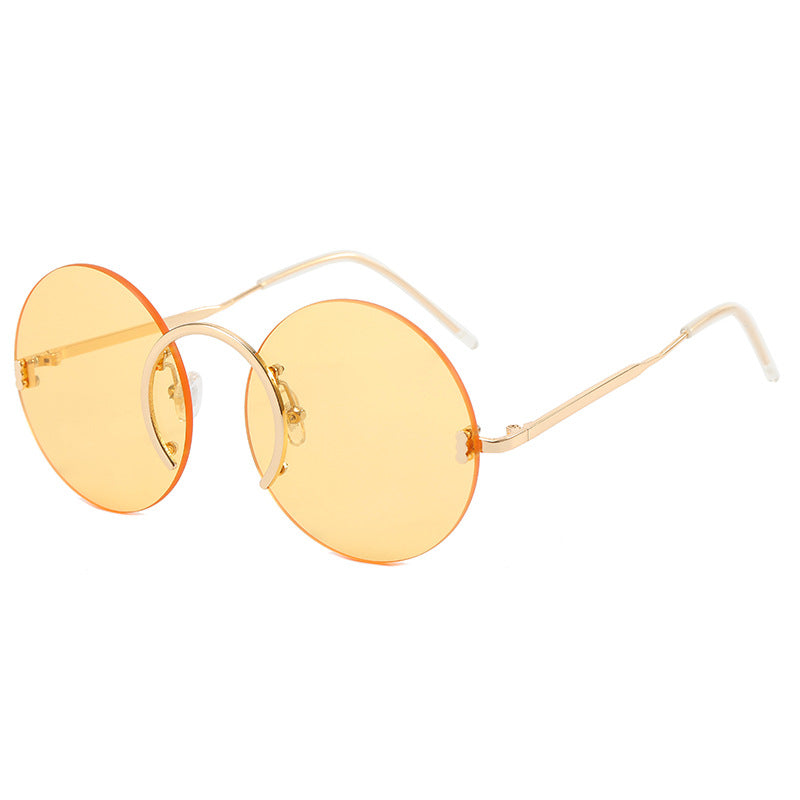 Damen modische runde Sonnenbrille mit innovativem Metallrahmen Karnz