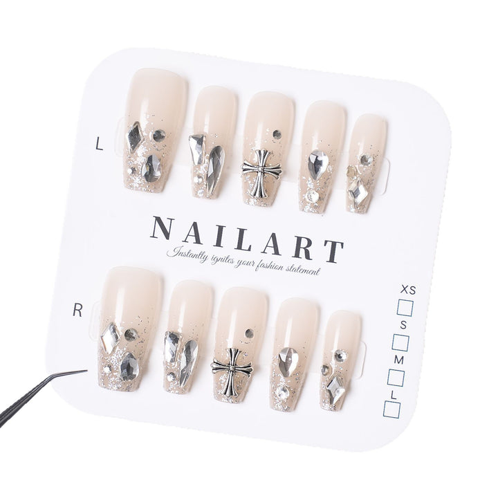 Dekoratives Edelstein Press-On Nagelset Karnz