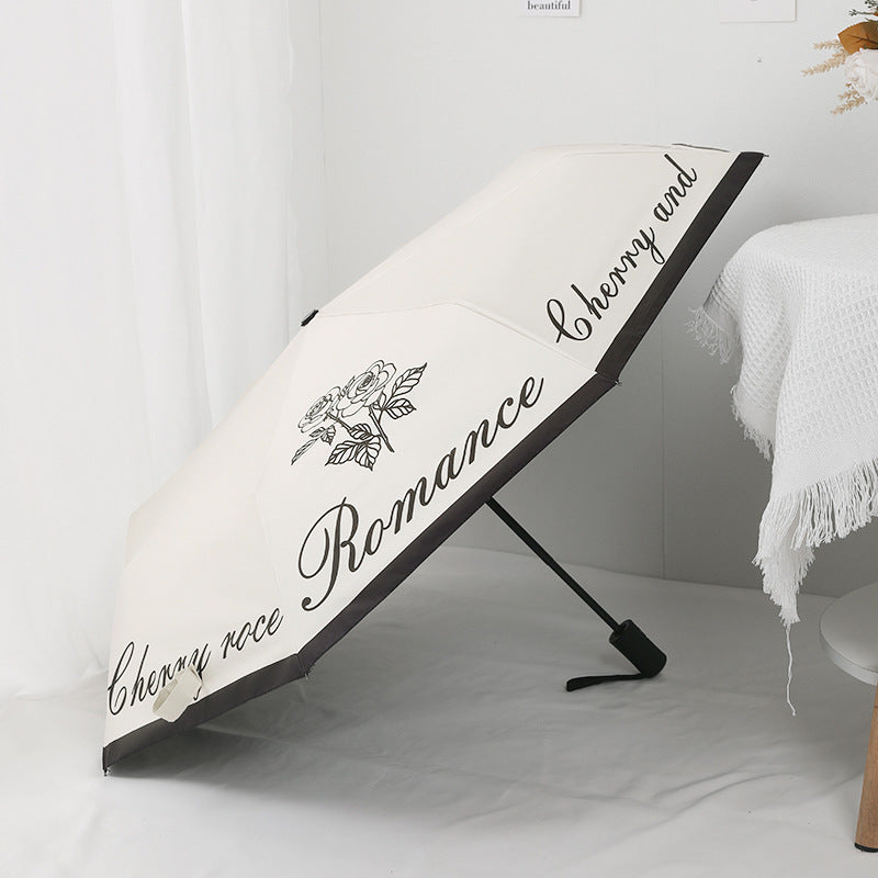 Damen Faltbarer Winddichter Regenschirm mit floralem Design Karnz